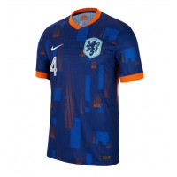 Camiseta Países Bajos Virgil van Dijk #4 Visitante Equipación Eurocopa 2024 manga corta